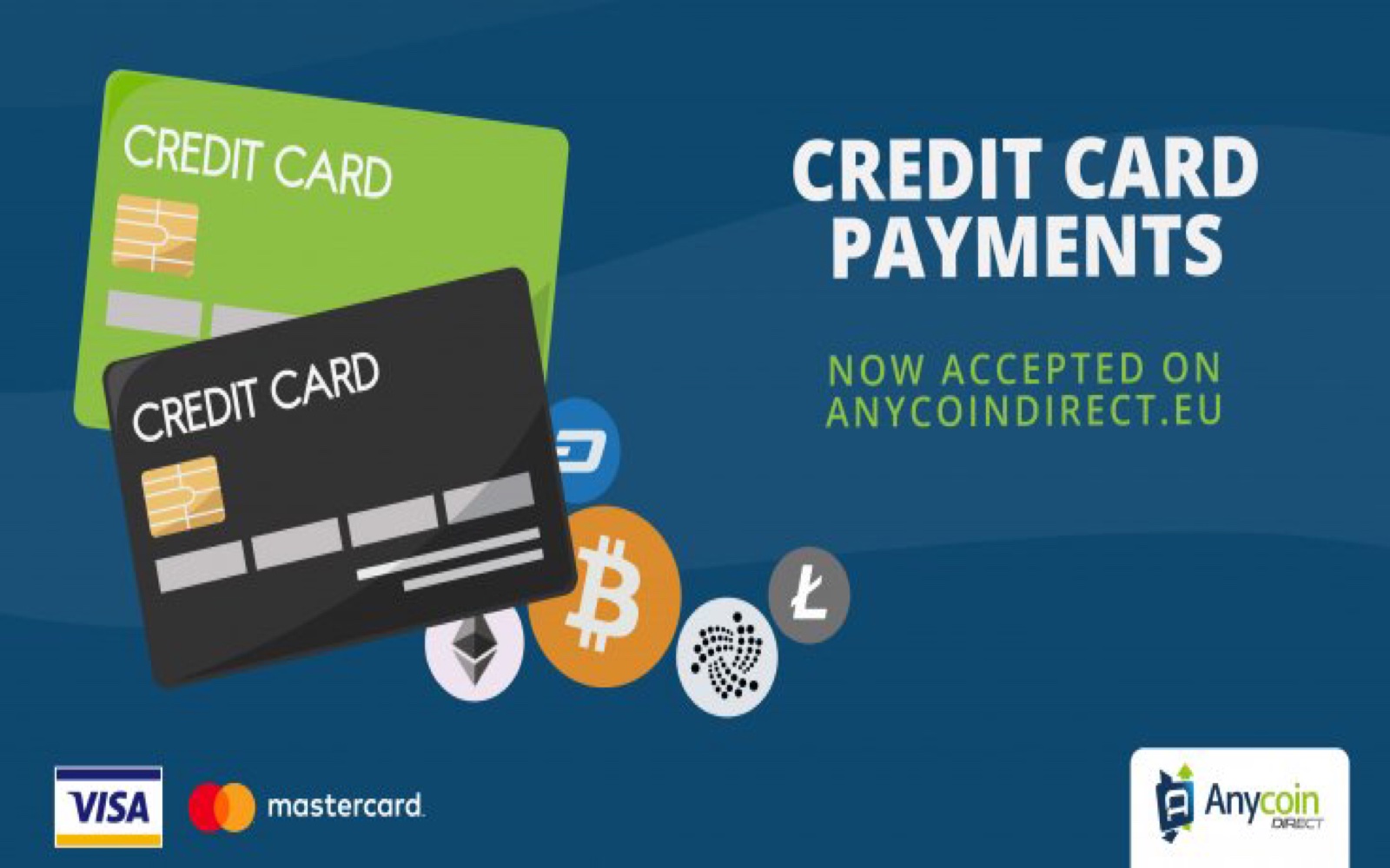 Anycoin Direct now accepts credit card payments on their platform