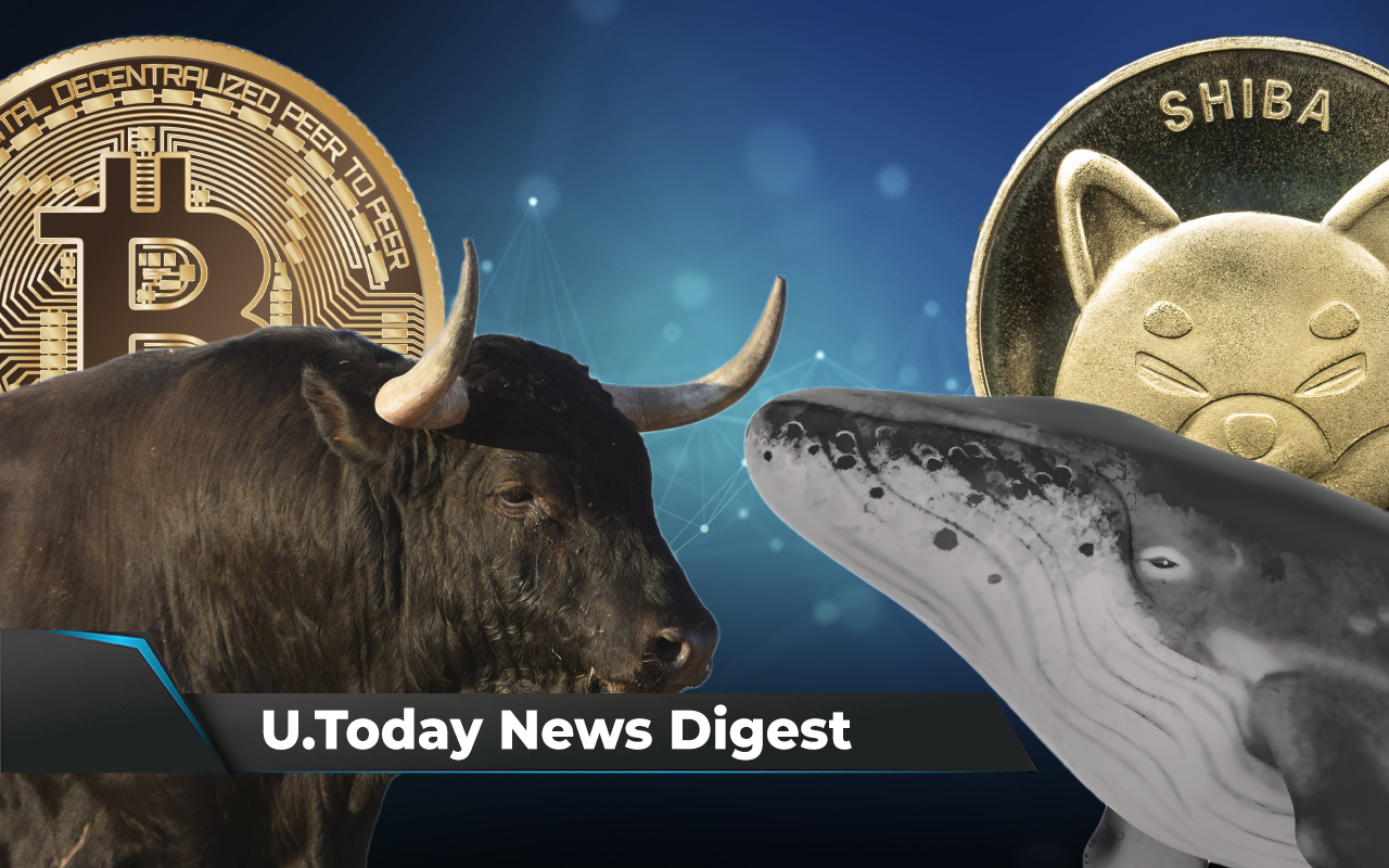 SHIB Whale Buys 171 Billion Tokens, BTC Bulls Are Betting on $100,000-$200,000, Shiba Inu Integrated by CoinGate: Crypto News Digest by U.Today