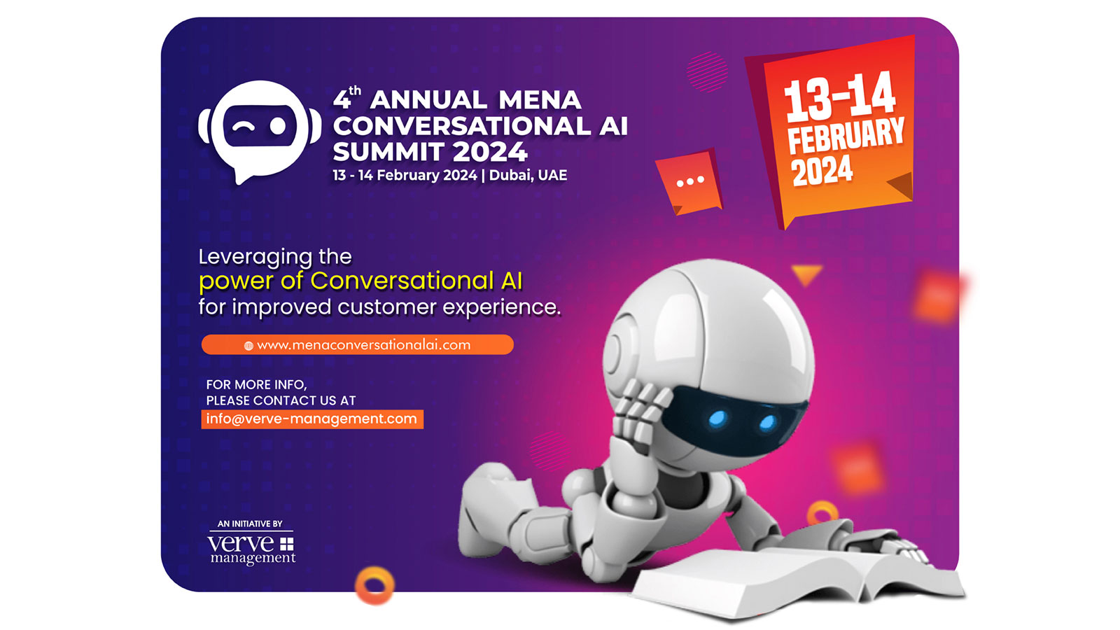 4th Annual MENA Conversational AI Summit 2024: Leveraging the power of Conversational AI for improved customer experience.