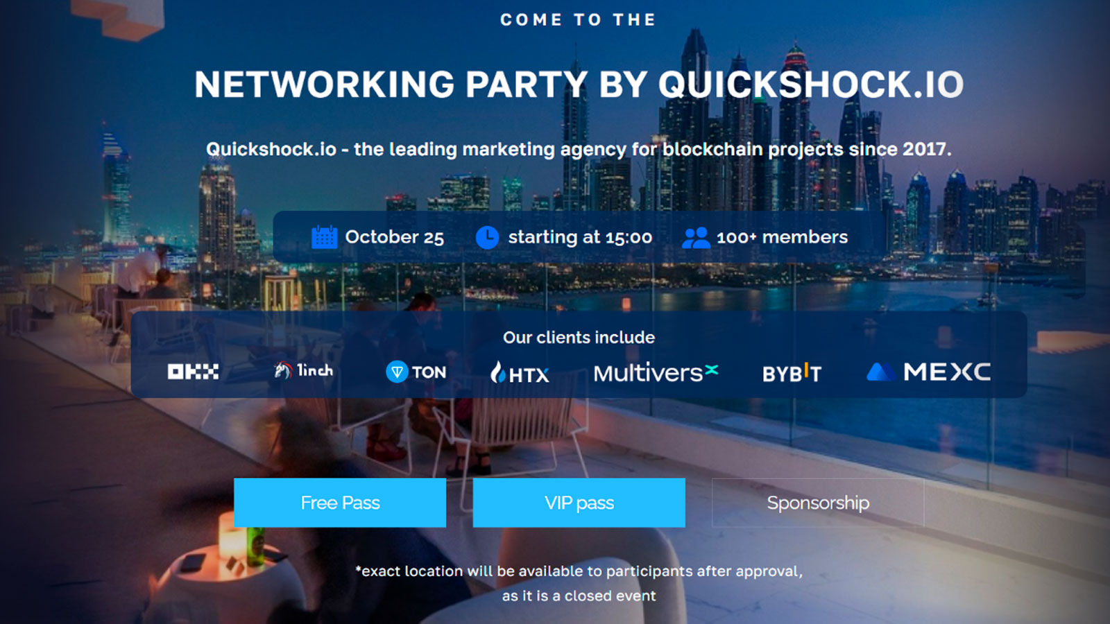 Blockchain Marketing Agency - How to increase the ROI of a project? Best strategies by the QuickShock.io event