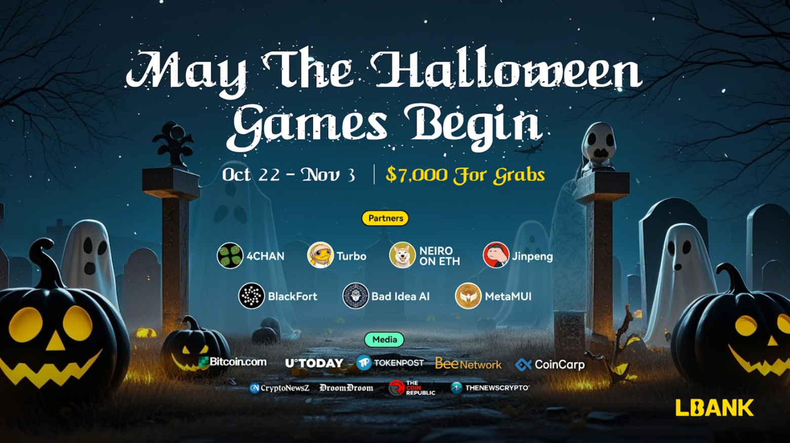 LBank x 7 Meme Projects: Don't Miss the Halloween Campaign with $7,000 in Prizes
