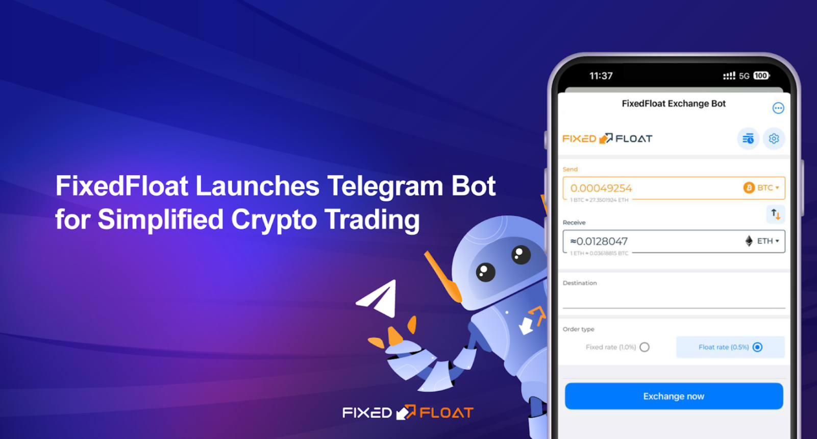 FixedFloat Launches FixedFloatBot on Telegram to Simplify Crypto Trading