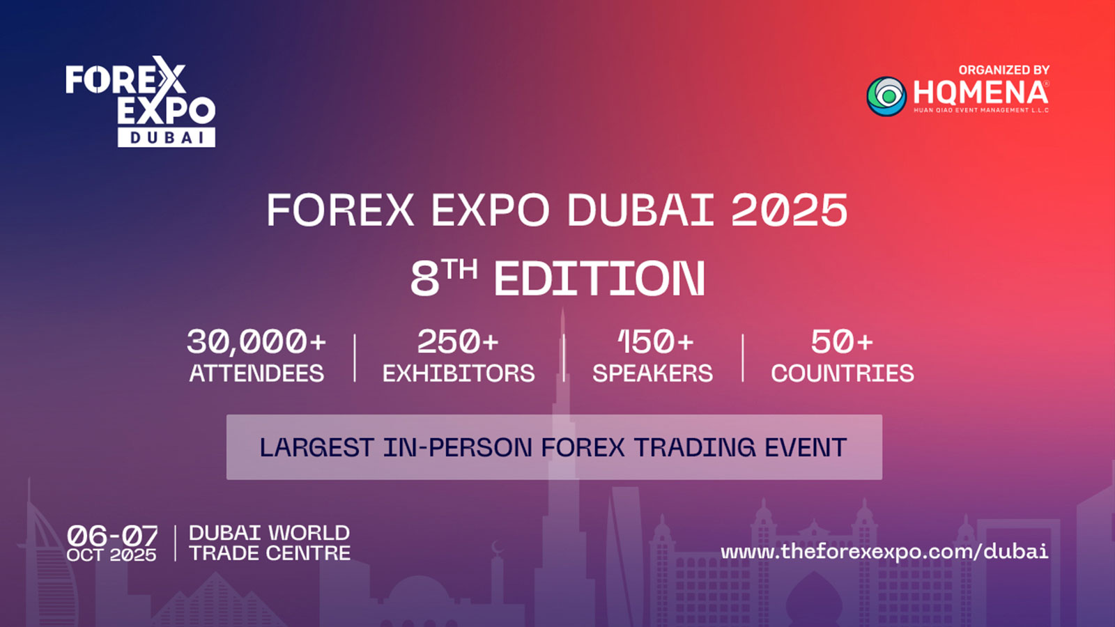 Forex Expo Dubai: The 8th Edition of the World’s Largest In-Person Forex Gathering Returns This October 