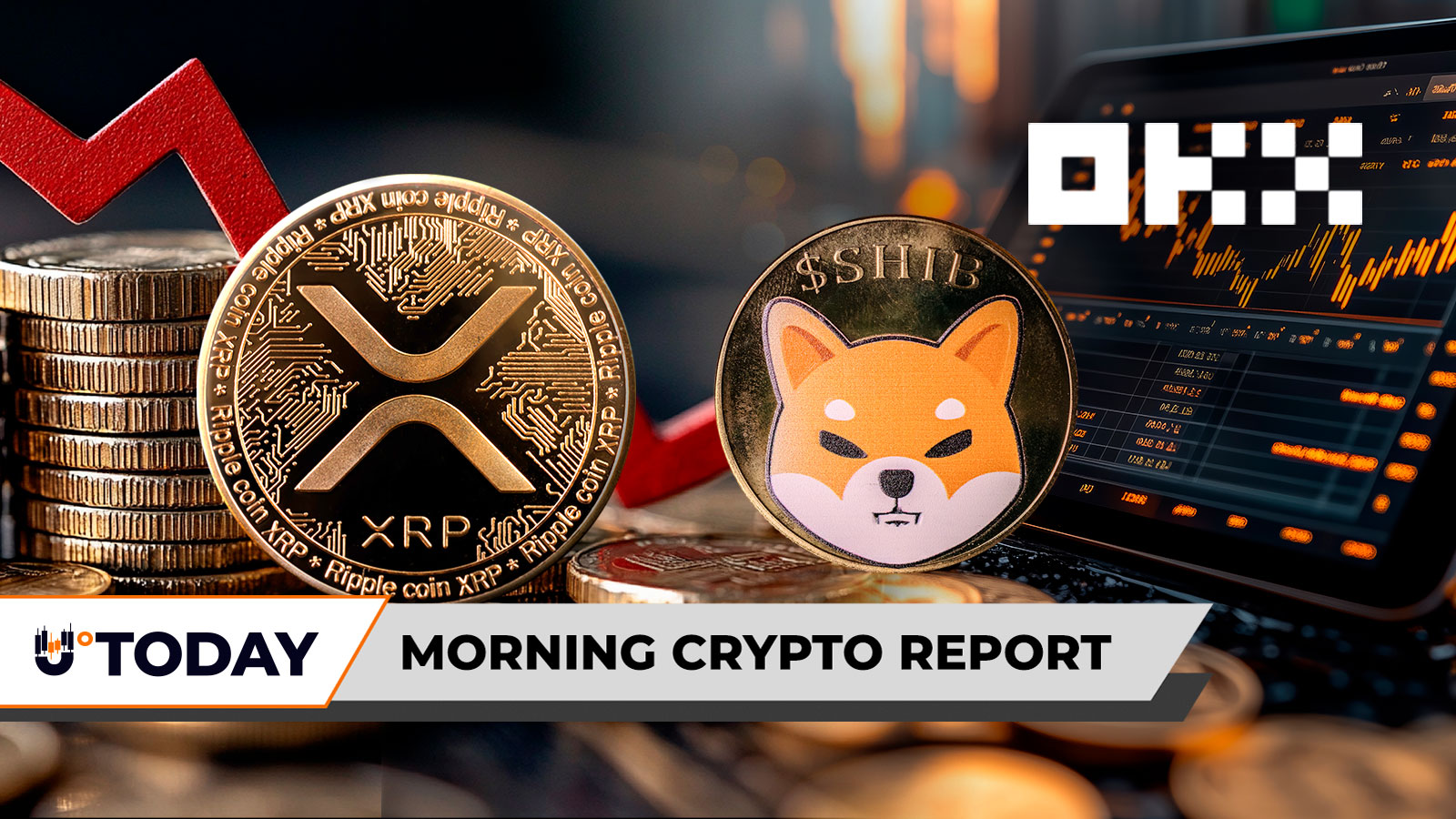XRP Records 8-Year Q1 Low: Can It be Bottom? 32.86 Billion Shiba Inu (SHIB) Goes Offline on OKX;  Bitcoin Mogul Michael Saylor Signals New Billion Dollar BTC Push with ‘Laser Eyes’ - Morning Crypto Report