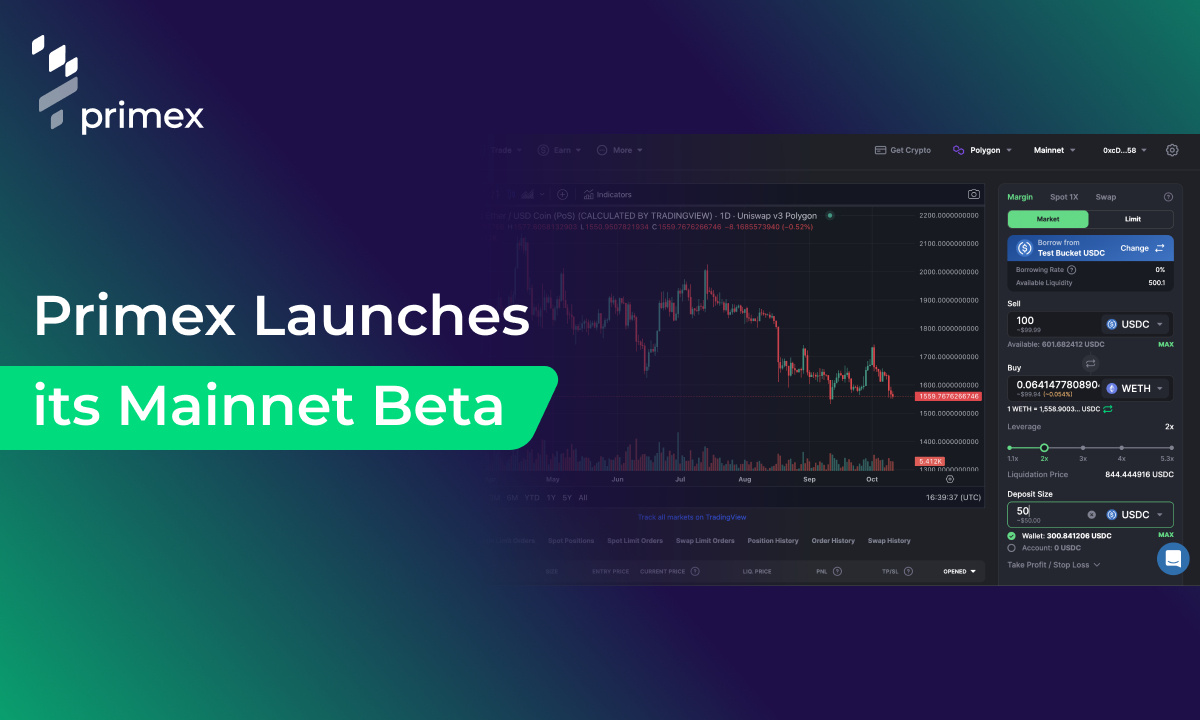 Primex, the Protocol for Spot Margin Trading on DEXs, Launches its Mainnet Beta