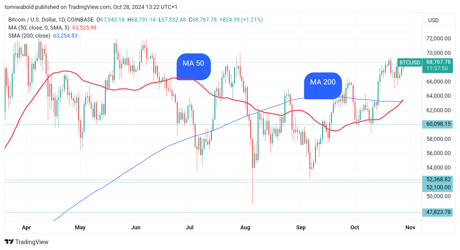 BTC/USD Daily Chart, Courtesy: TradingView 