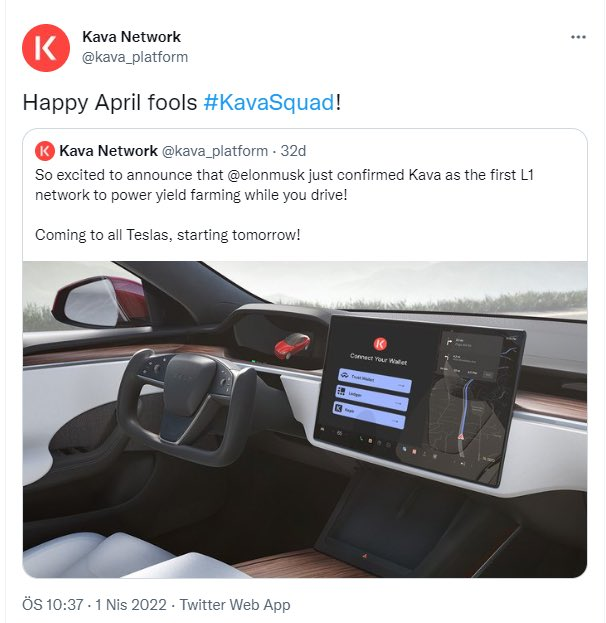 Kava Labs published fake statement of Tesla collaboration