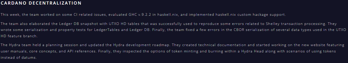 Cardano Roadmap