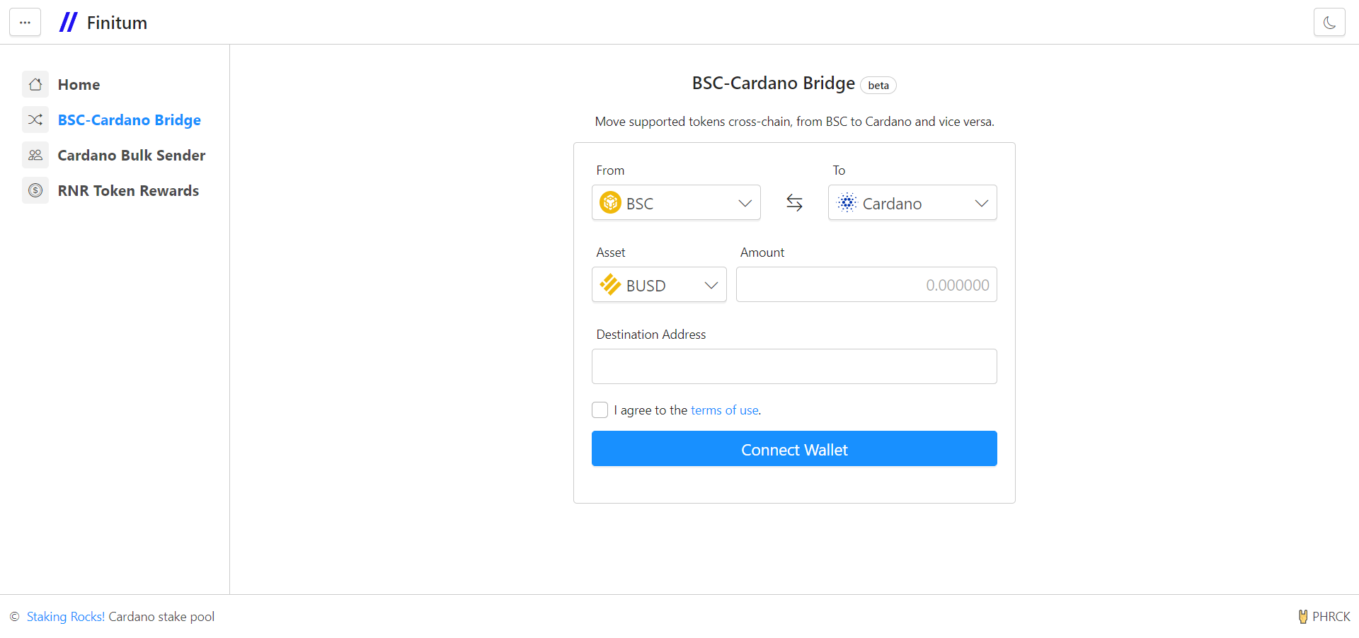 Finitum bridges Cardano (ADA) to BNB