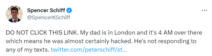 Peter Schiff account was hacked