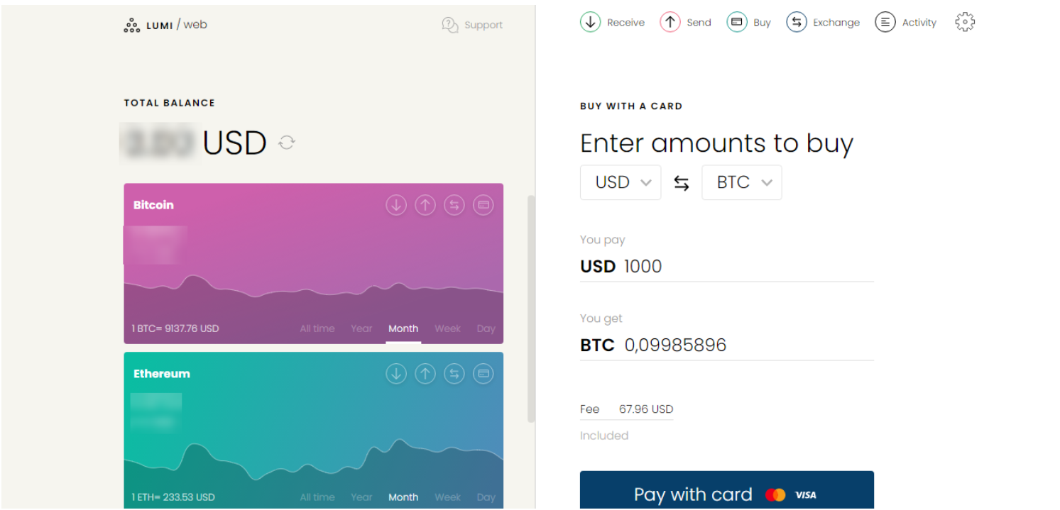 how to buy bitcoin on lumi wallet