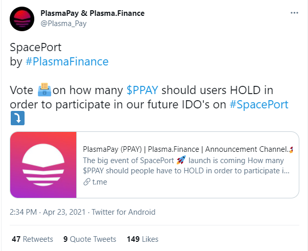 PlasmaFinance launches IDO platform