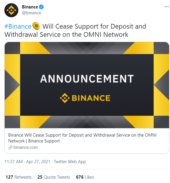 Binance (BNB) ceases Tether withdrawals