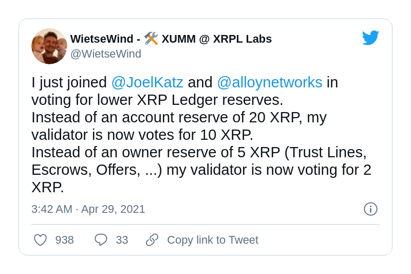 XRPL Labs supports fees reduction