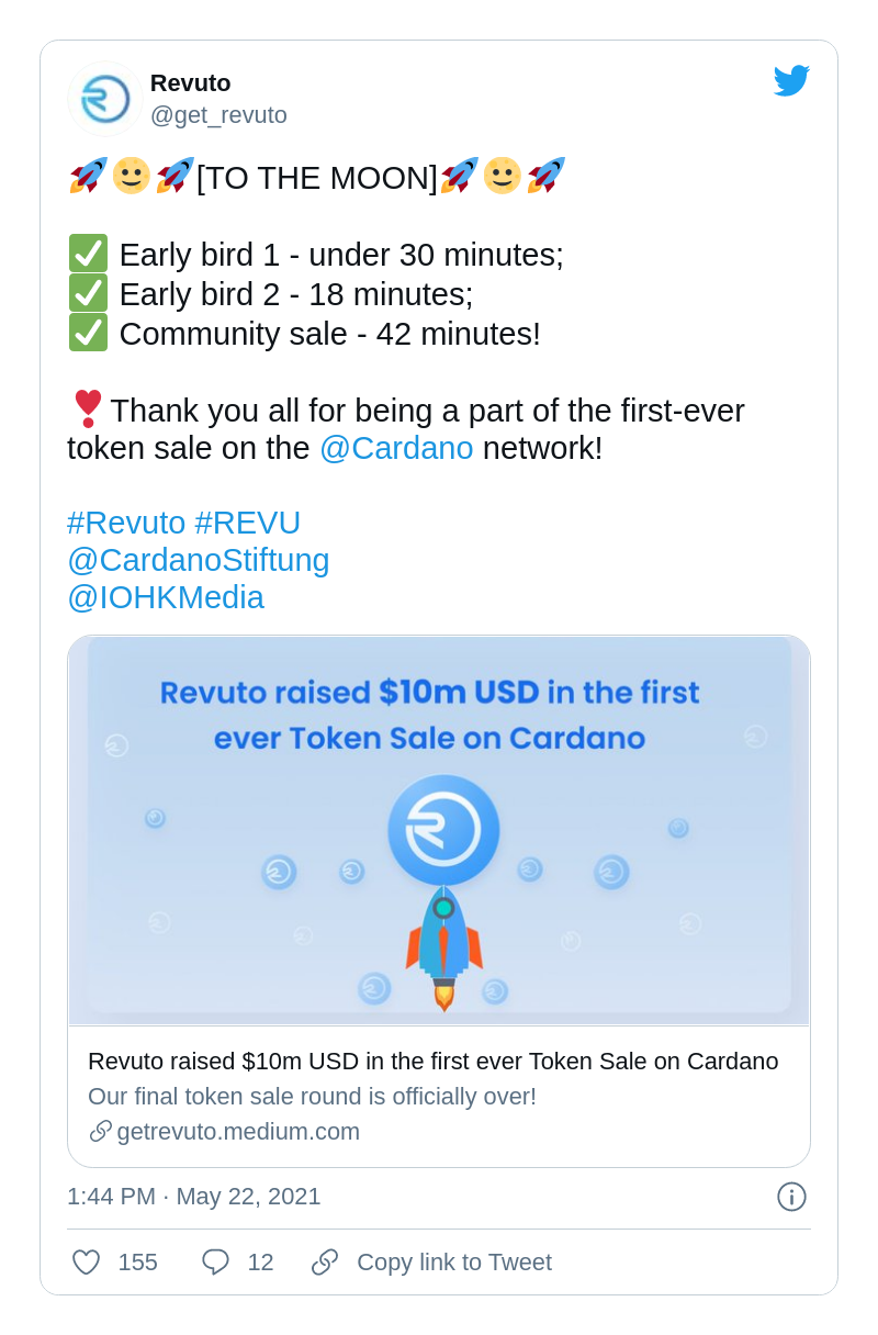REVU tokensale raises $10 mln