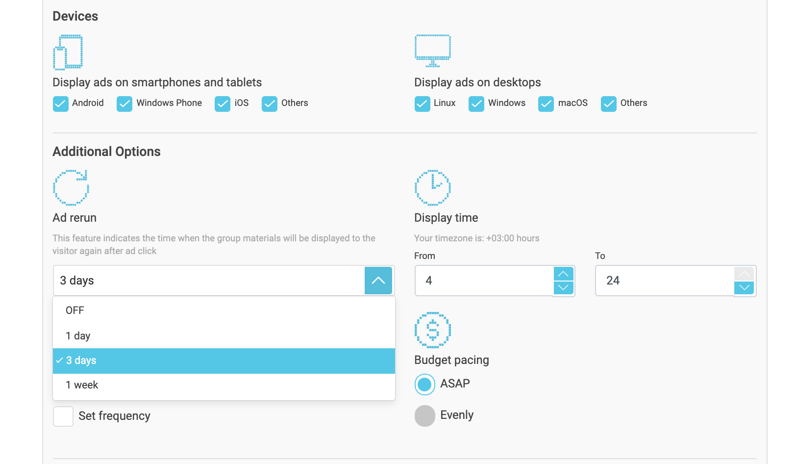 Targeting options Bitmedia