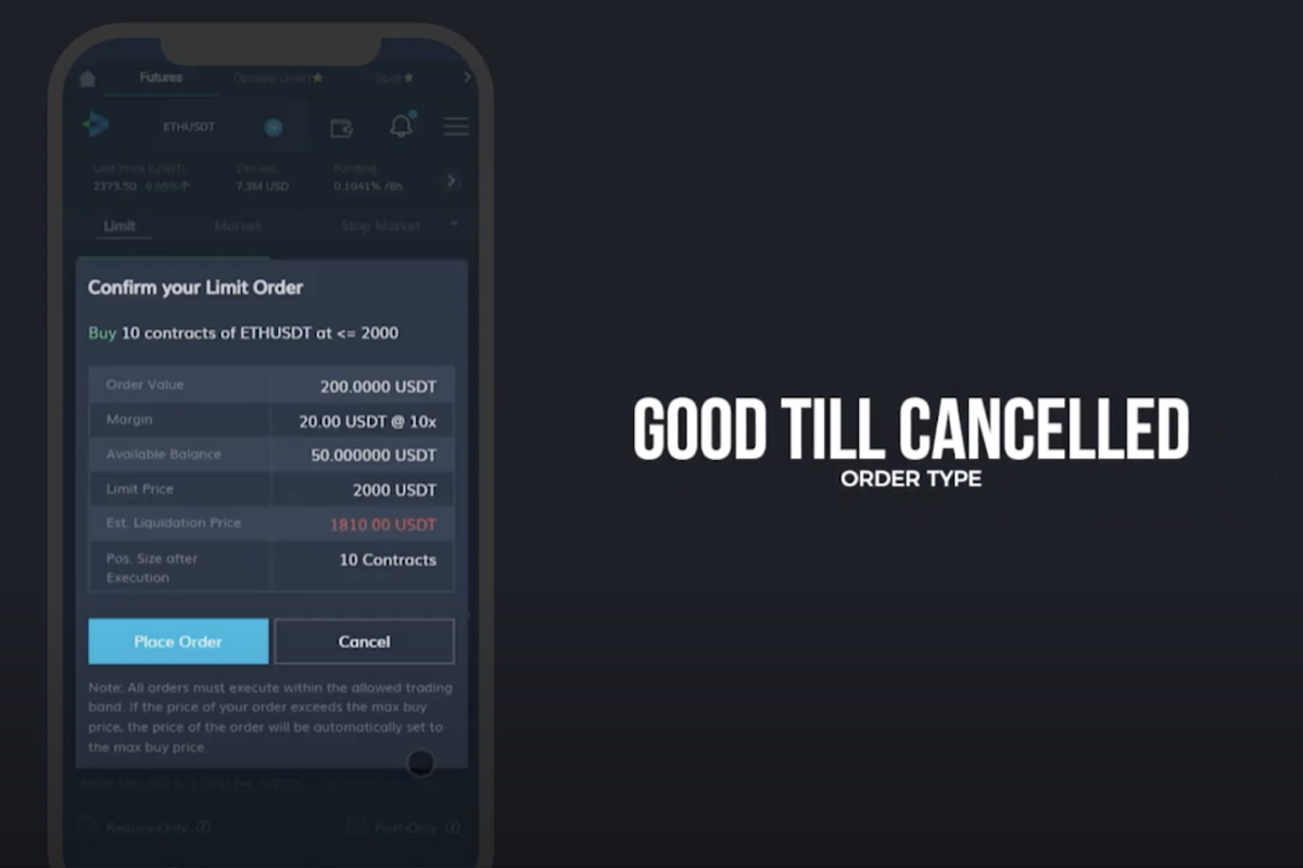Good till cancelled order by Delta Exchange