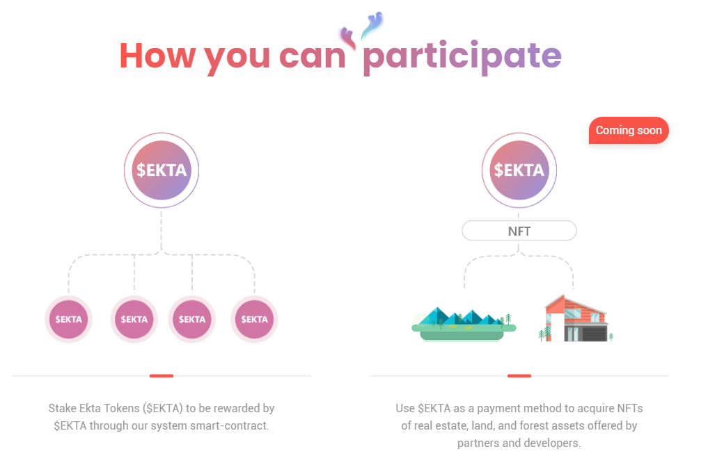 EKTA token is a core element for Ekta ecosystem