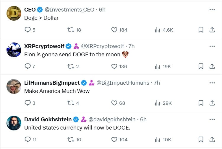 DOGE army reacts to Musk's tweet