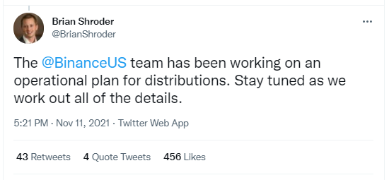 tweet from binance.us ceo