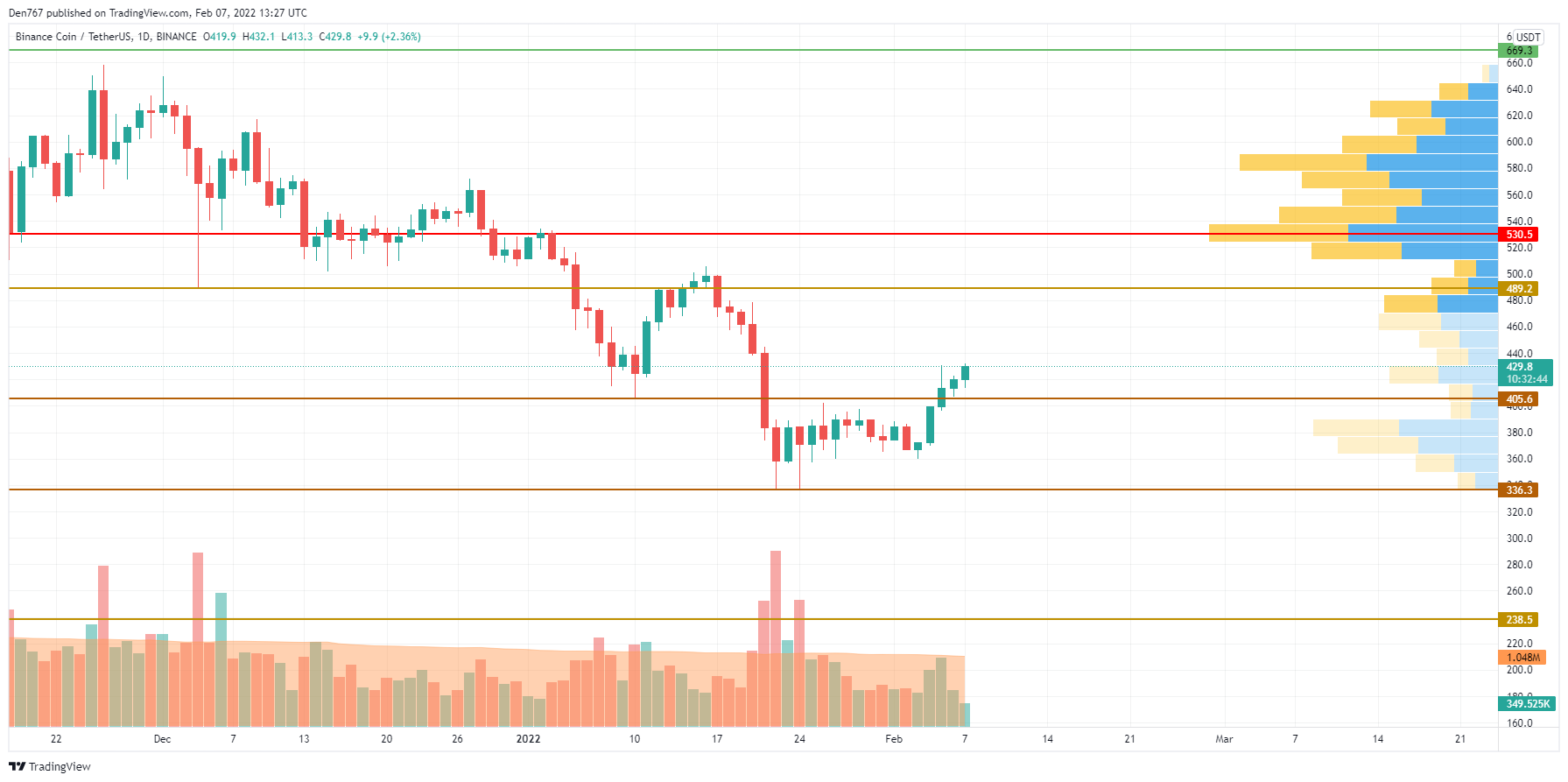 תרשים BNB/USD לפי TradingView