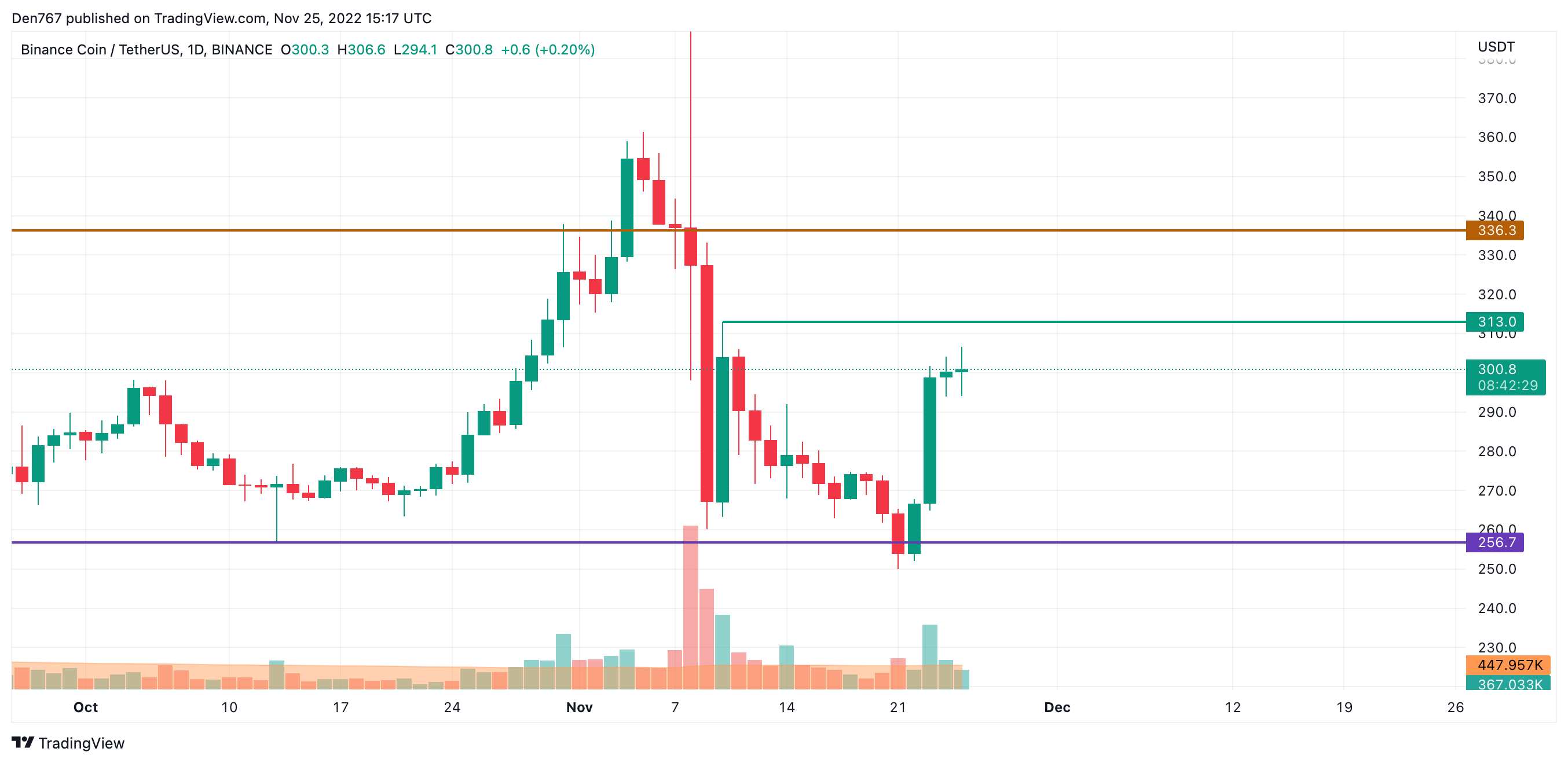 Wykres BNB/USD byTradingView