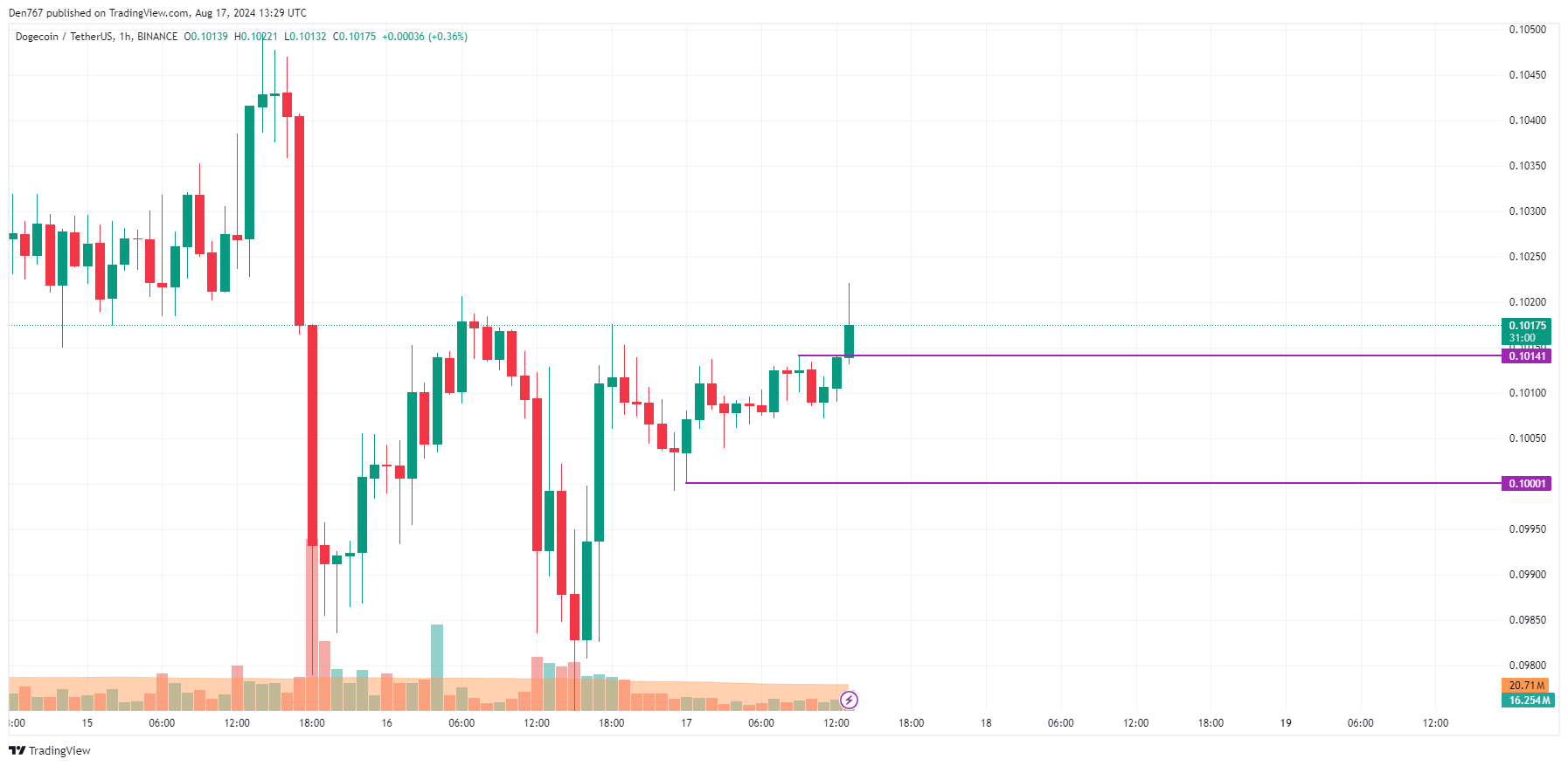 8월 17일의 DOGE 예측