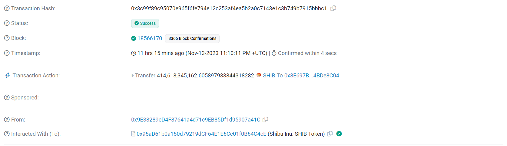 Etherscan Shib Transfer