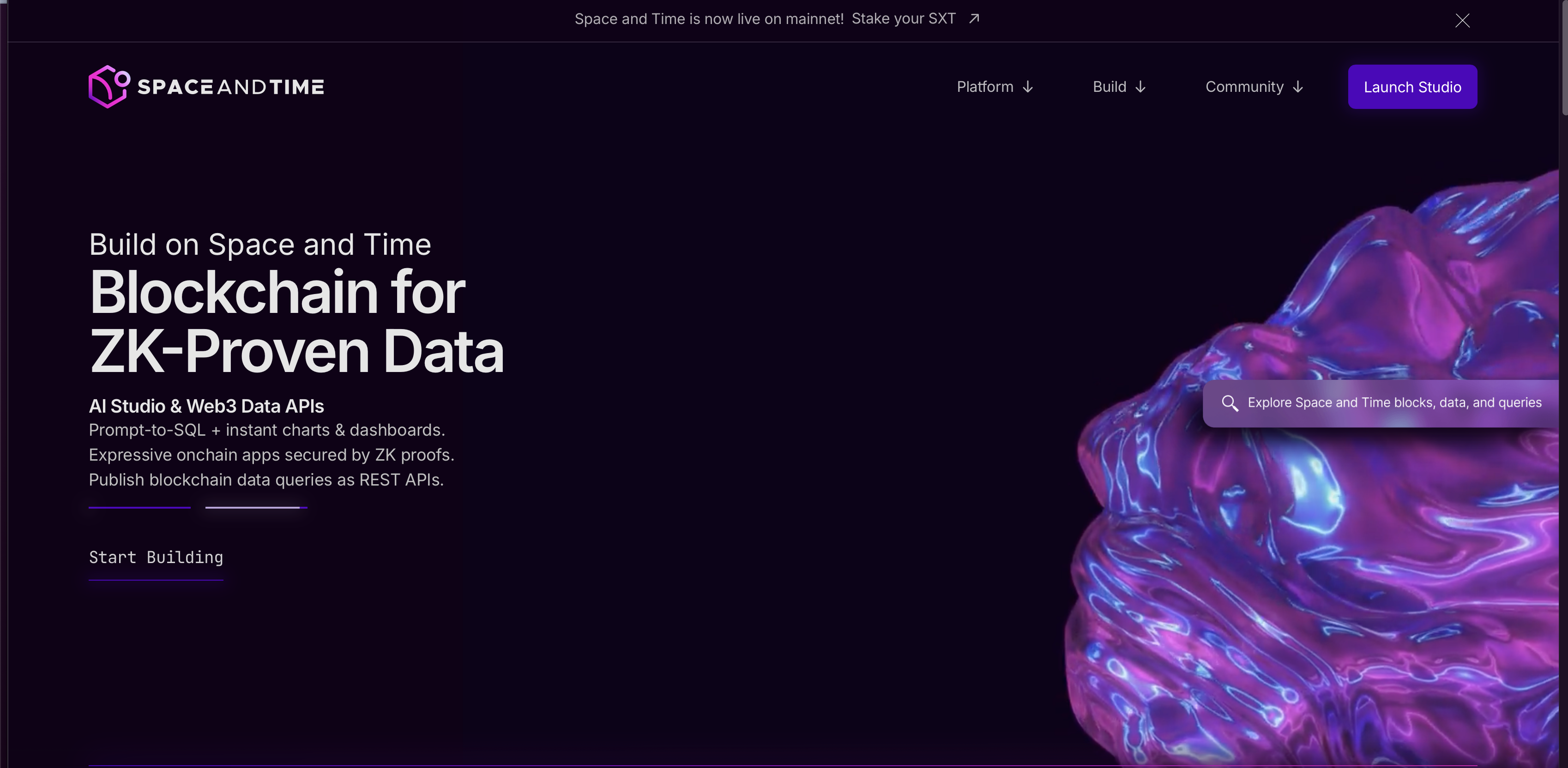 Space and Time announces Mainnet v2