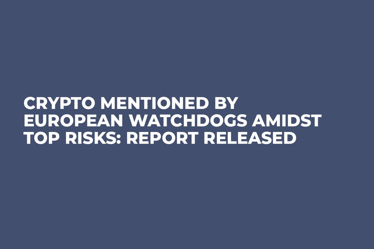 Crypto Mentioned by European Watchdogs Amidst Top Risks: Report Released