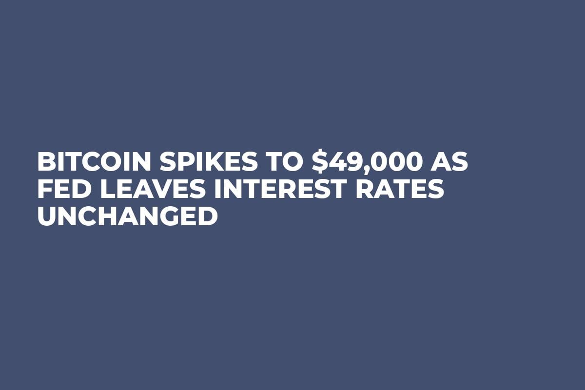 Bitcoin Spikes to $49,000 as Fed Leaves Interest Rates Unchanged