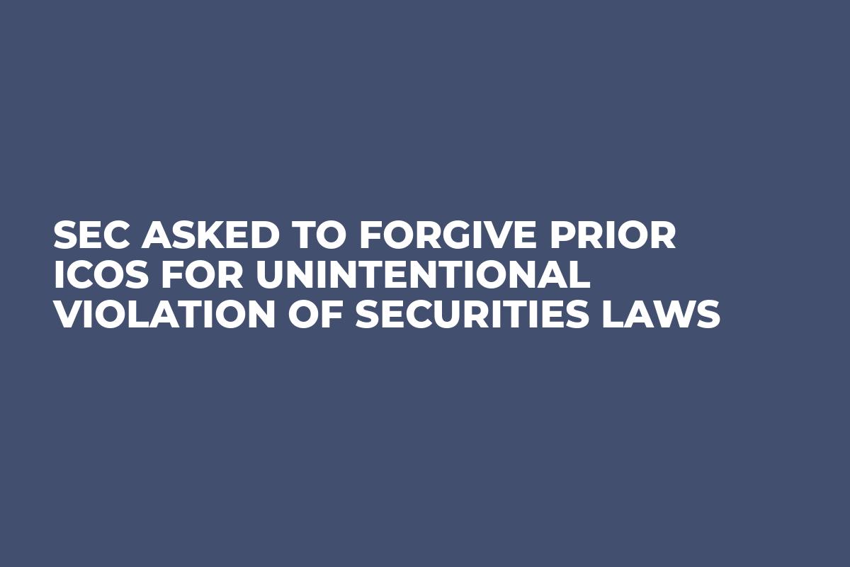 SEC Asked to Forgive Prior ICOs for Unintentional Violation of Securities Laws