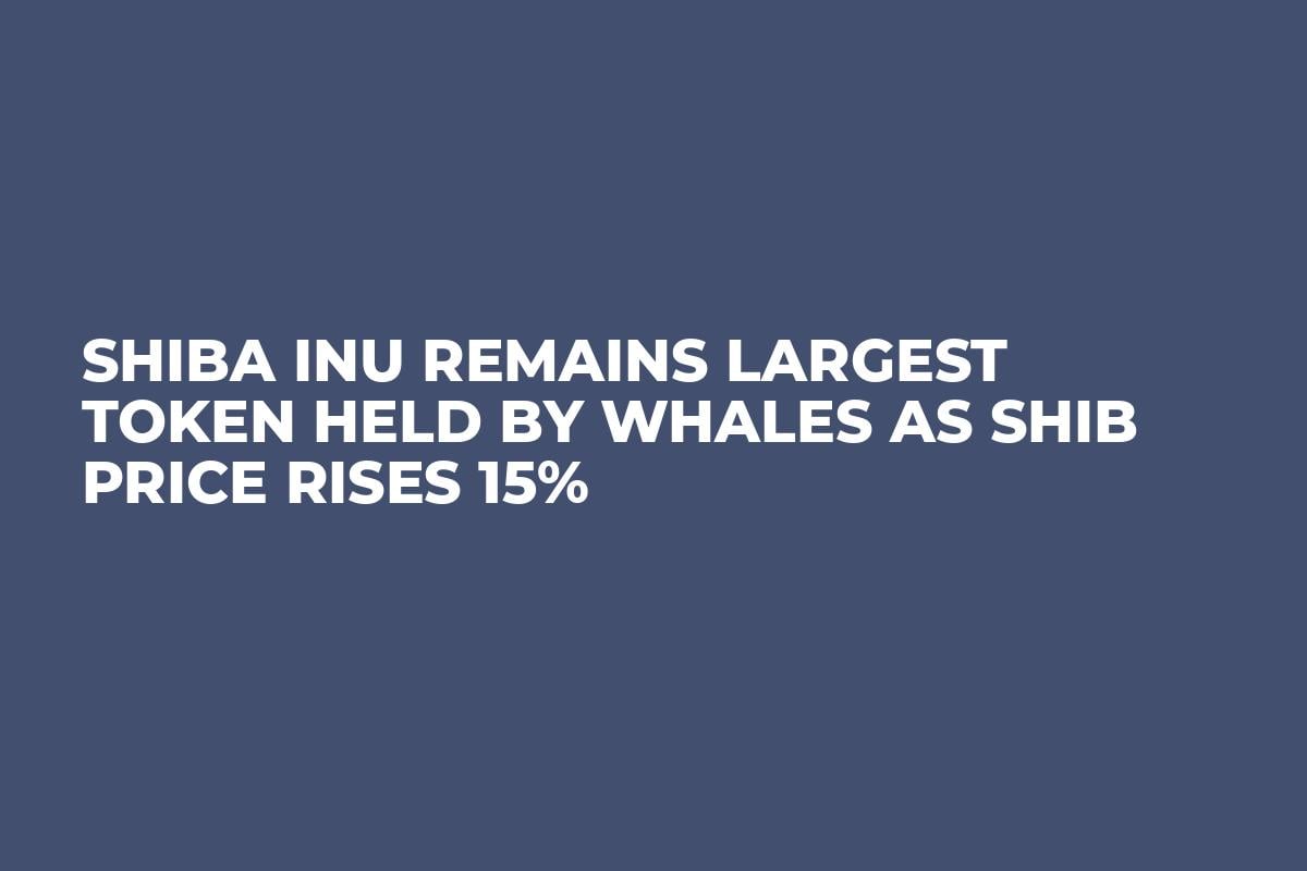 Shiba Inu Remains Largest Token Held by Whales as SHIB Price Rises 15%