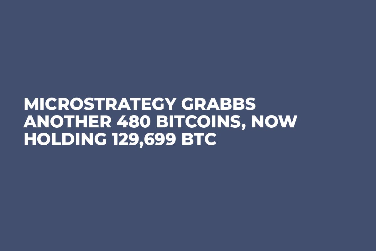 MicroStrategy Grabbs Another 480 Bitcoins, Now Holding 129,699 BTC