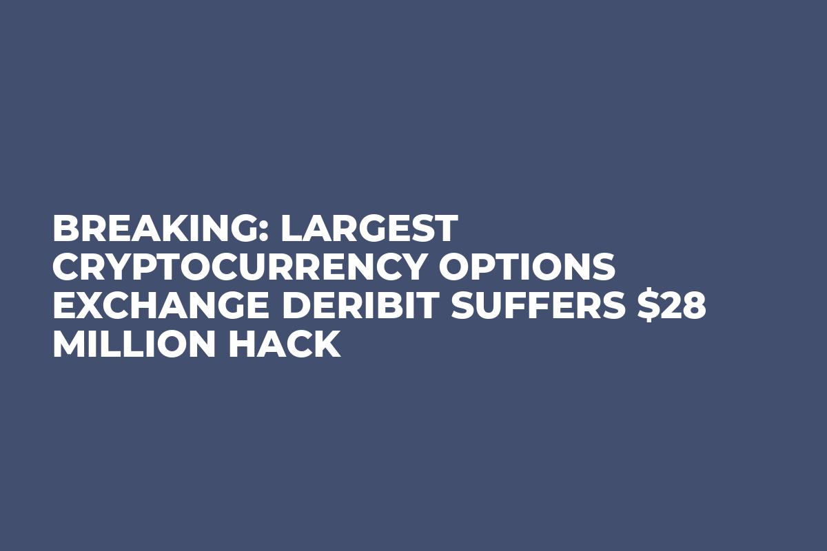 Breaking: Largest Cryptocurrency Options Exchange Deribit Suffers $28 Million Hack