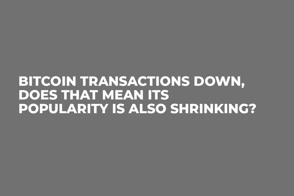 Bitcoin Transactions Down, Does That Mean its Popularity is Also Shrinking?
