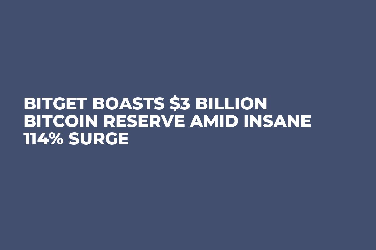 Bitget Boasts $3 Billion Bitcoin Reserve Amid Insane 114% Surge