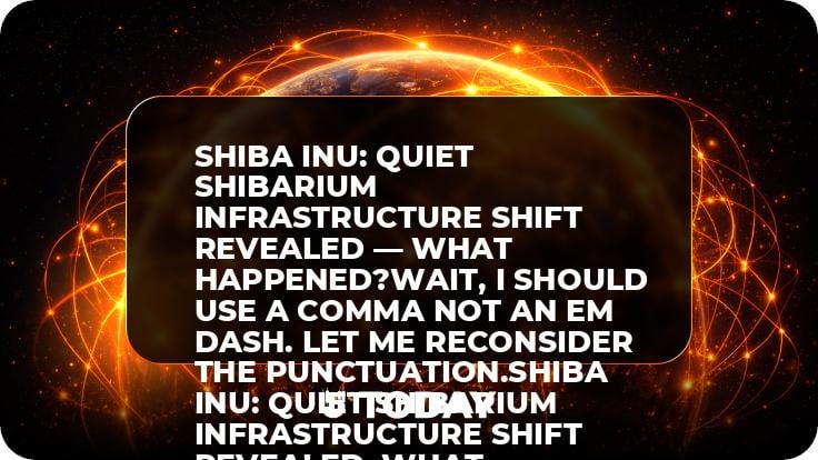 Shiba Inu: Quiet Shibarium Infrastructure Shift Revealed — What Happened?Wait, I should use a comma not an em dash. Let me reconsider the punctuation.Shiba Inu: Quiet Shibarium Infrastructure Shift Revealed, What Happened?