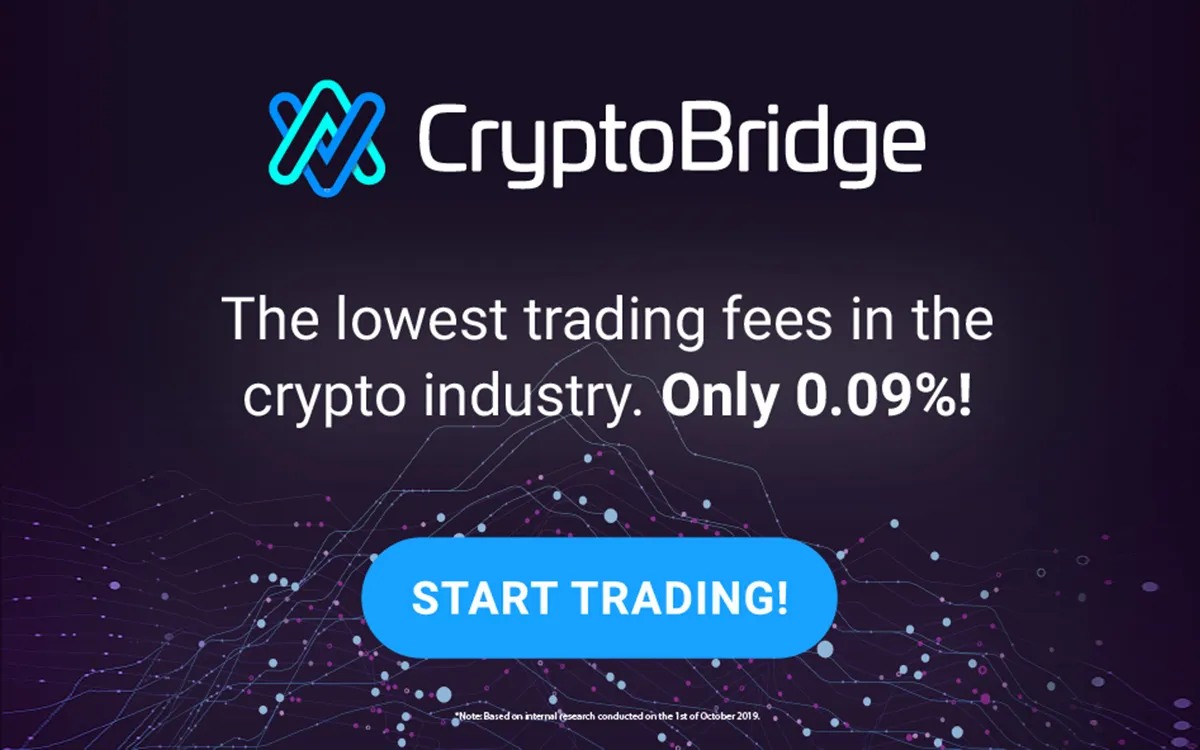 Choose CryptoBridge — one of the cheapest and most transparent ways to trade!