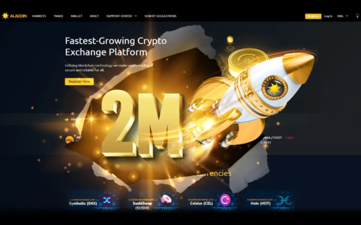 Aladdin Exchange Hits 2M Traders, with Growth Continuing to Rise