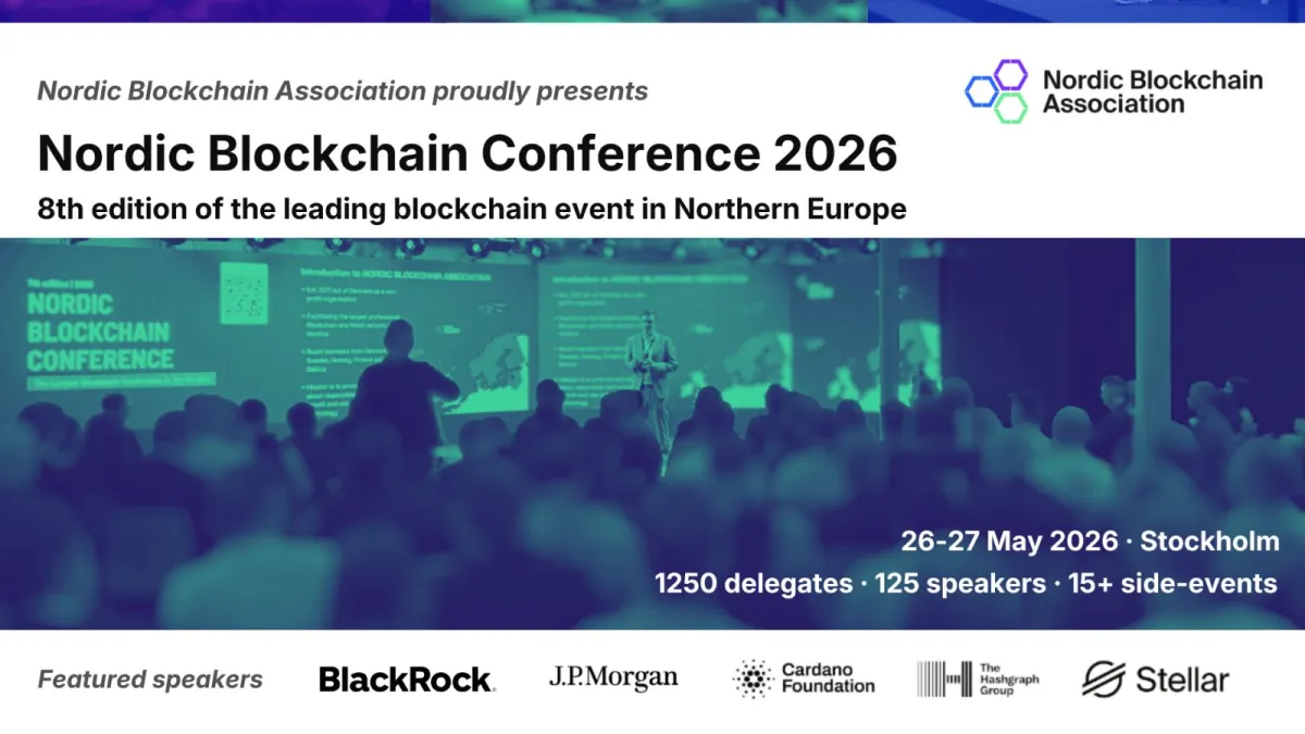 Nordic Blockchain Conference returns to Stockholm for its 8th edition, highlighting the future of digital finance, policy, and blockchain’s interplay with other frontier technologies.