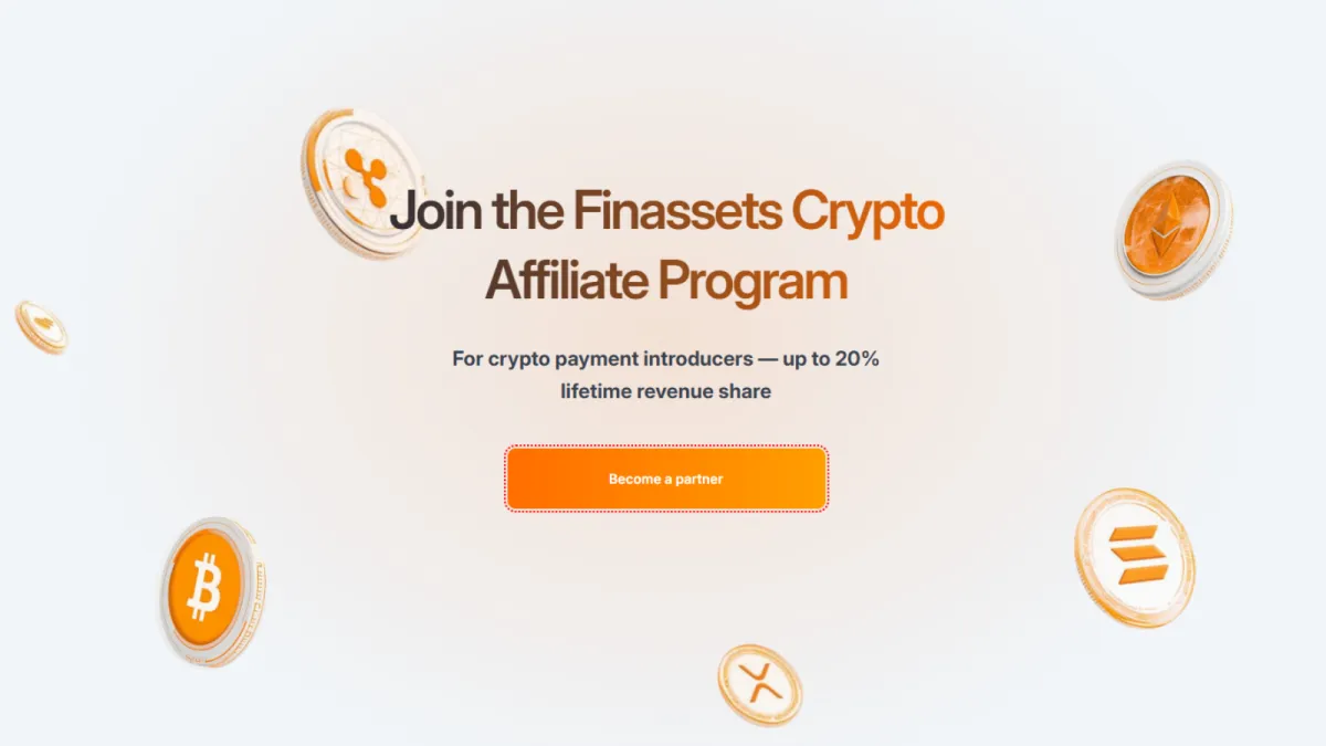 New High-Paying Crypto Affiliate Program Launched by Finassets: 20% Lifetime Revenue Share per Active Merchant