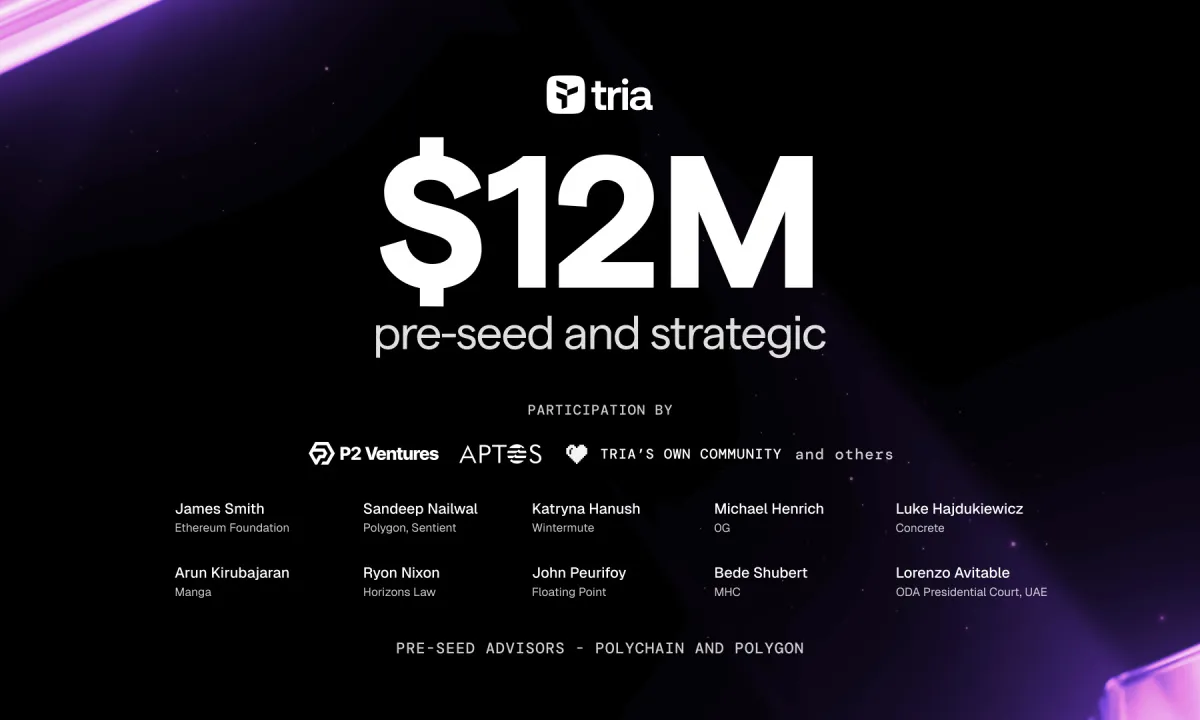 Tria raises $12M to be the leading self-custodial neobank and payments infrastructure for humans and AI.
