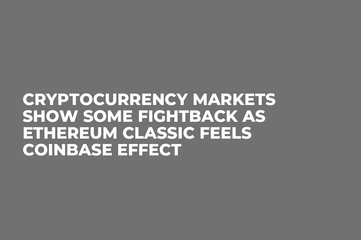 Cryptocurrency Markets Show Some Fightback as Ethereum Classic Feels Coinbase Effect