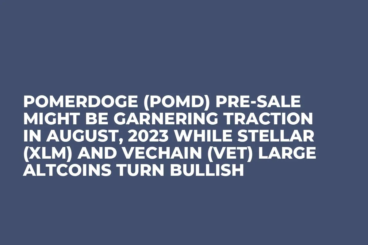 Pomerdoge (POMD) Pre-Sale Might be Garnering Traction in August, 2023 while Stellar (XLM) and VeChain (VET) Large Altcoins Turn Bullish