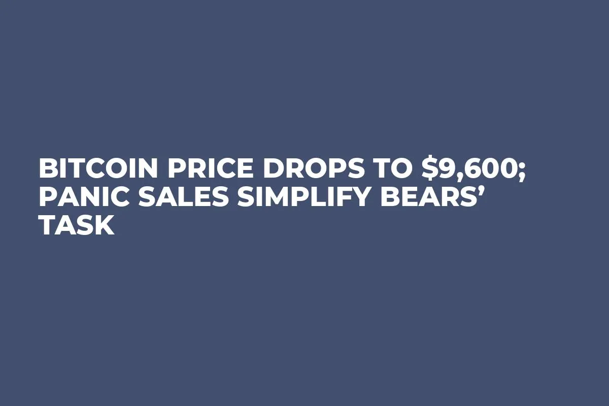 Bitcoin Price Drops to $9,600; Panic Sales Simplify Bears’ Task