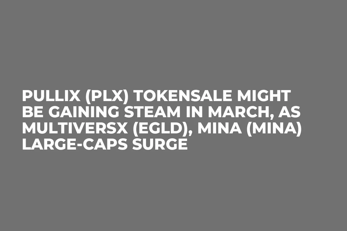 Pullix (PLX) Tokensale Might be Gaining Steam in March, as MultiversX (EGLD), Mina (MINA) Large-Caps Surge