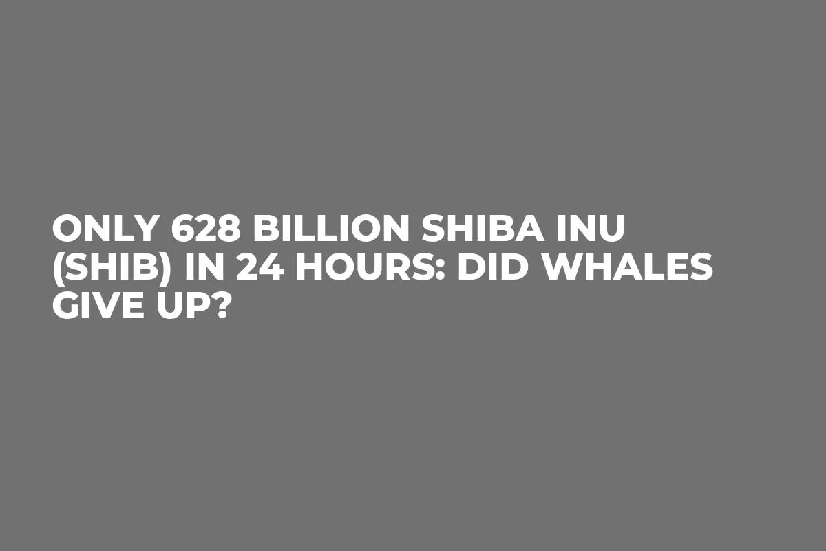 Only 628 Billion Shiba Inu (SHIB) in 24 Hours: Did Whales Give Up?