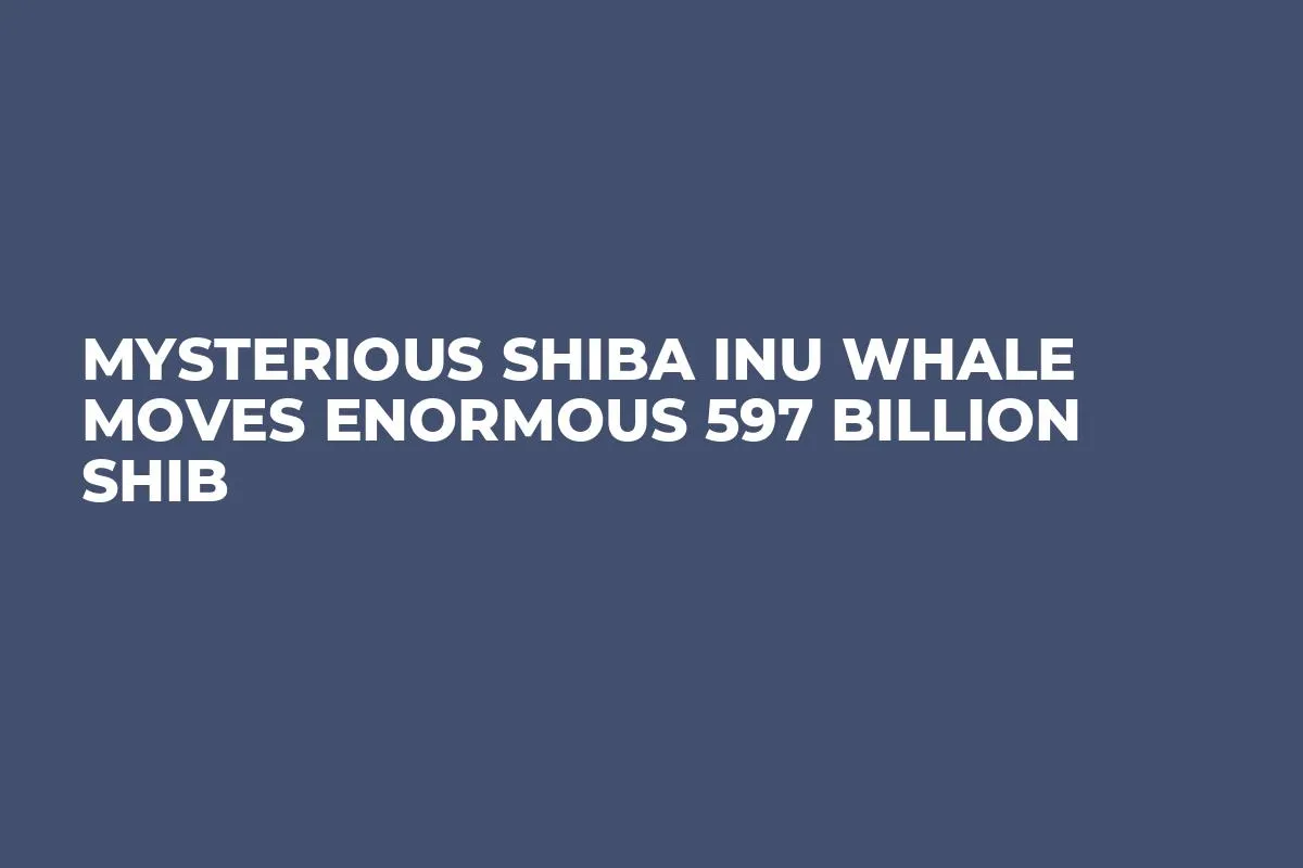 Mysterious Shiba Inu Whale Moves Enormous 597 Billion SHIB