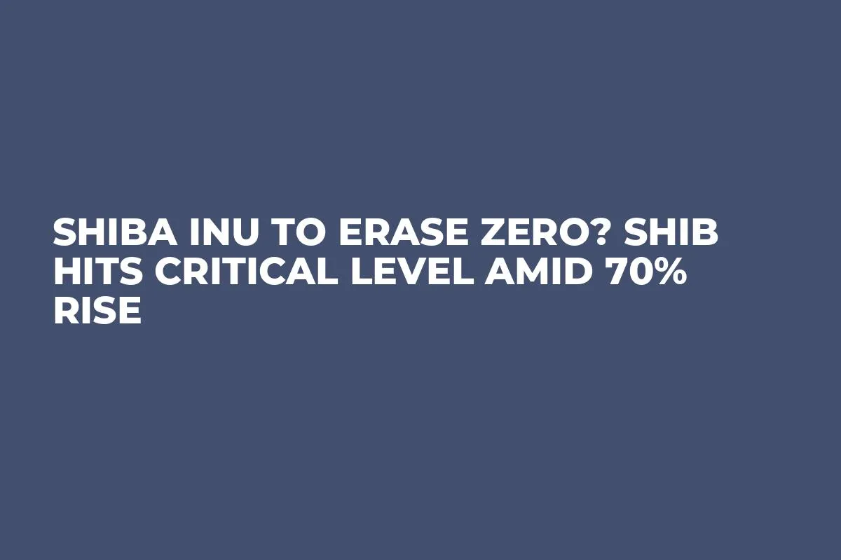 Shiba Inu to Erase Zero? SHIB Hits Critical Level Amid 70% Rise